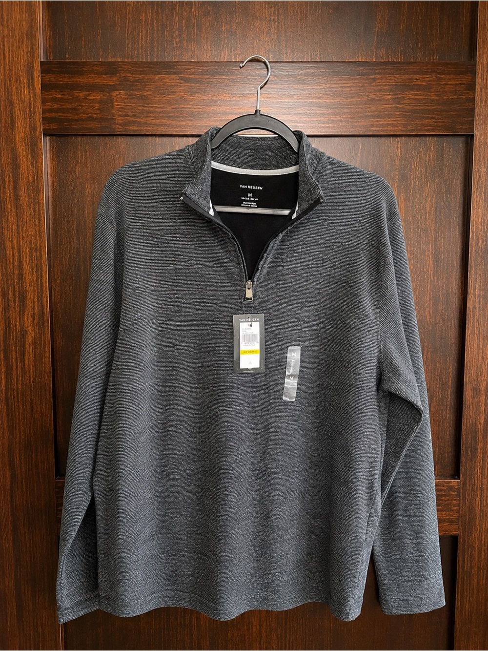 Van Heusen Dark Charcoal Quarter-Zip Pullover Sweater